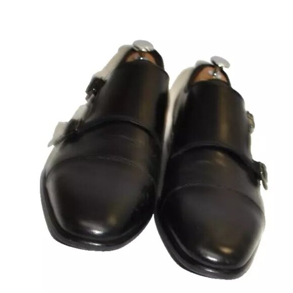 New! Bruno Magli Dali Monk Strap Loafer Black Leather Size 10 M DD405 main image 4